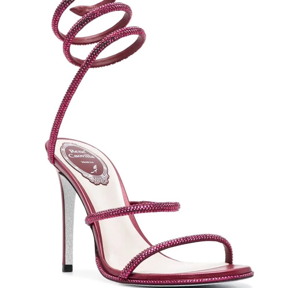 Rene Caovilla Fuchsia Spiral Heels